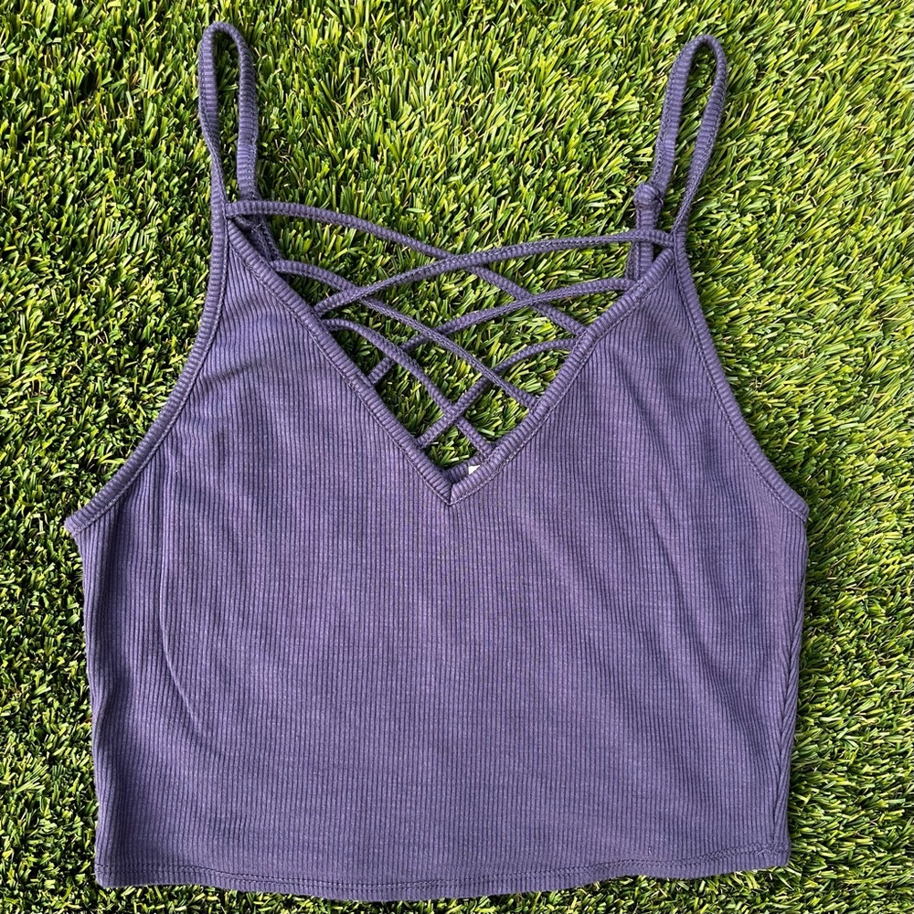 Cropped Ribbed Cami/Tank Sz M
